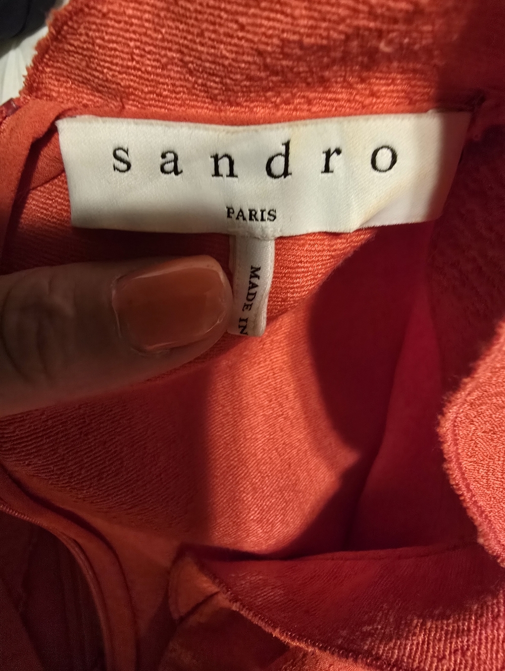 SANDRO Paris Mini Dress Red Short Sleeve - Picture 4 of 7
